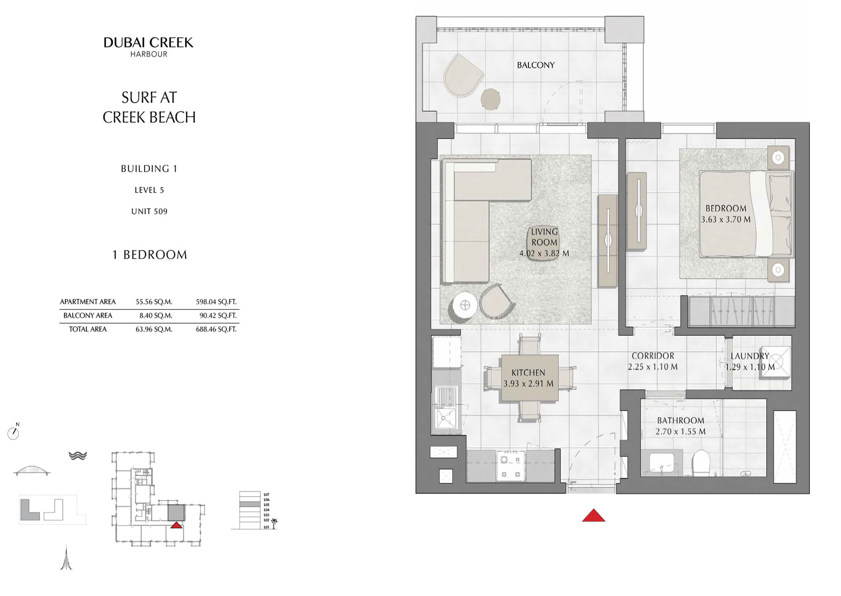 Surf Apartments By Emaar At Creek Beach - Floor Plan