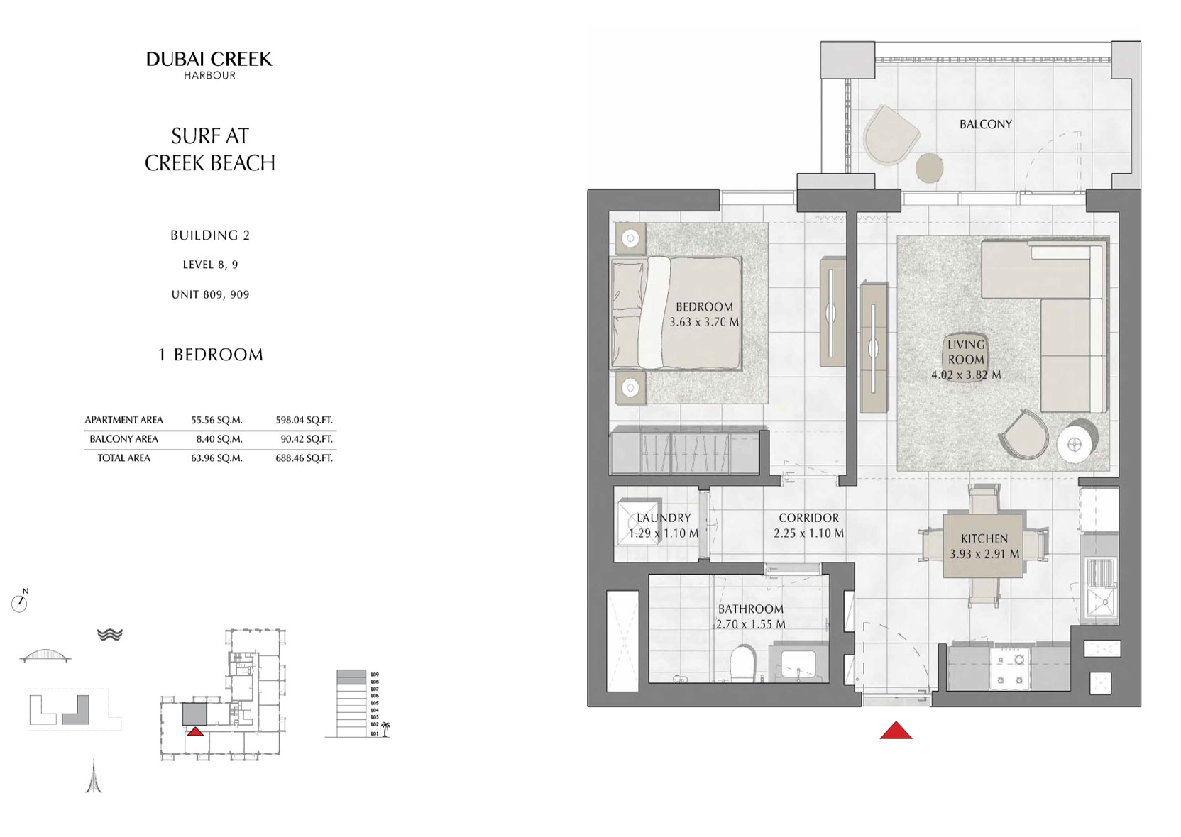 Surf Apartments By Emaar At Creek Beach - Floor Plan